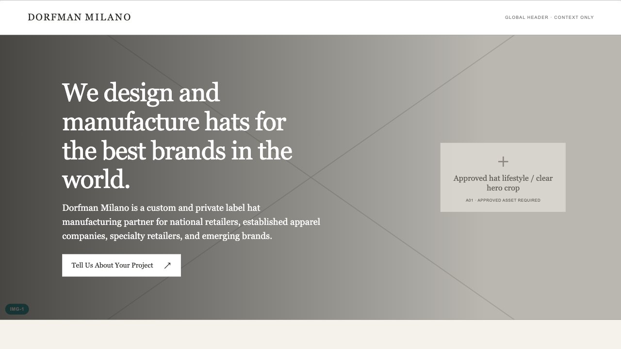 Homepage hero wireframe preview