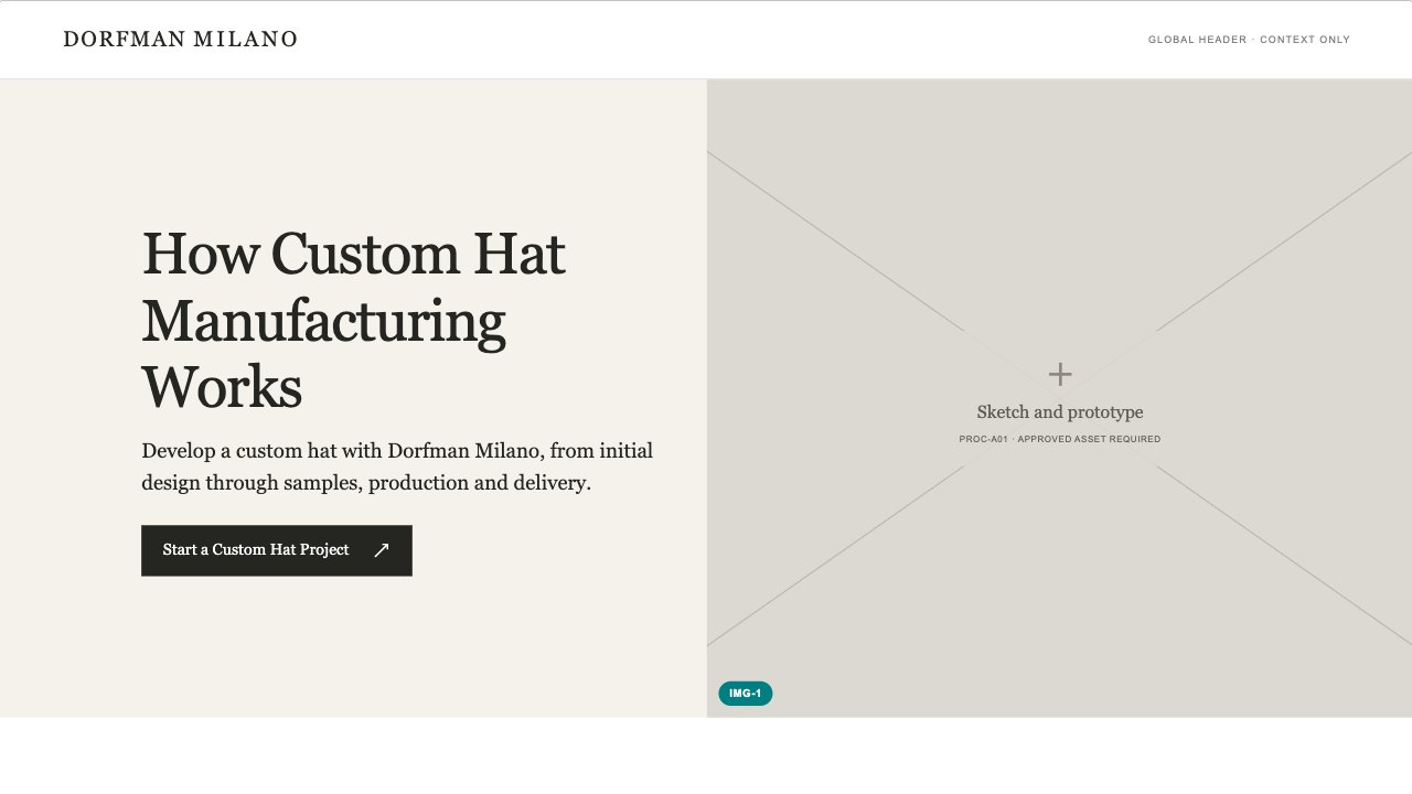 Our Process hero wireframe preview